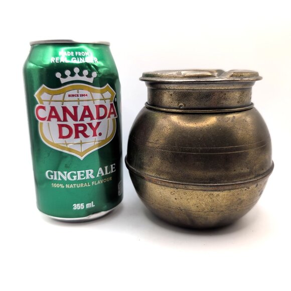 Vintage Nevasmok Patent Pending Railroad Brass Ashtray Spittoon 4" NY USA GUC - Picture 2 of 9